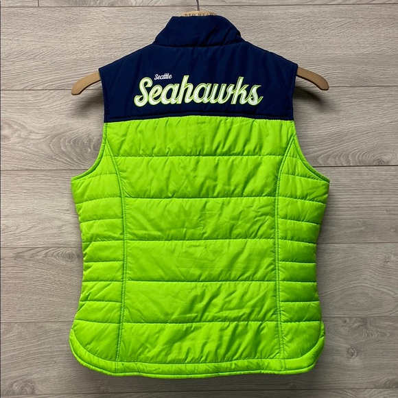 NFL Seattle Seahawks Blue and Green Quilted Puffer Vest - Picture 3 of 10